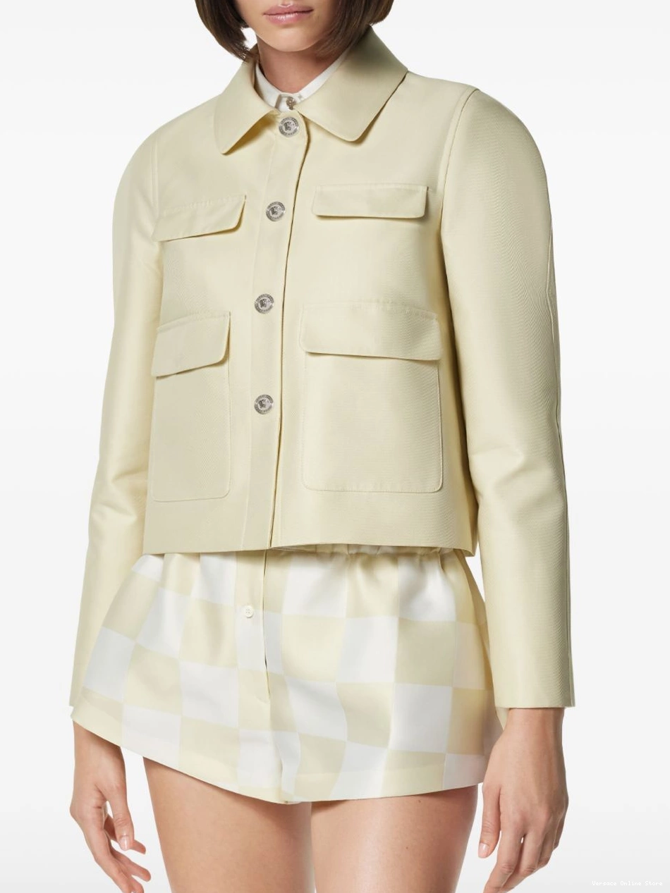 Affordable Women silk-blend Versace jacket cropped 0701